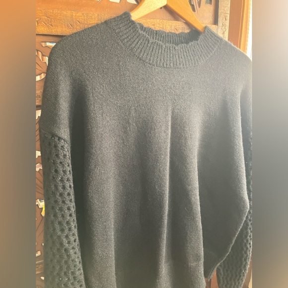 Anna Kay black crewneck knit sweater, wool blend - Picture 5 of 6